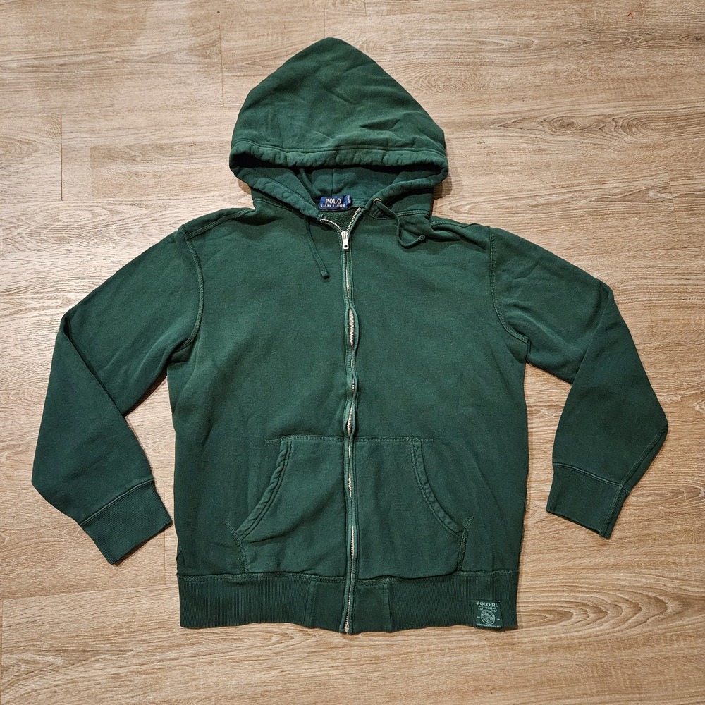 Polo Ralph Lauren RL Guide Sportsman Full Zip Hoodie Mens L Green Vintage Style